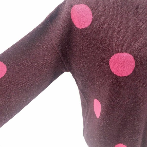 ANTHROPOLOGIE NUMPH Metallic Large Polka Dot Pullover Sweater 3/4 Sleeve - Picture 6 of 8
